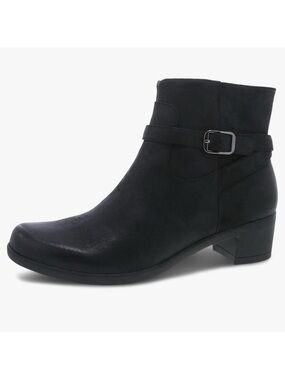 Dansko Cagney Buckle Leather Ankle Boots Booties Black Size EU 37